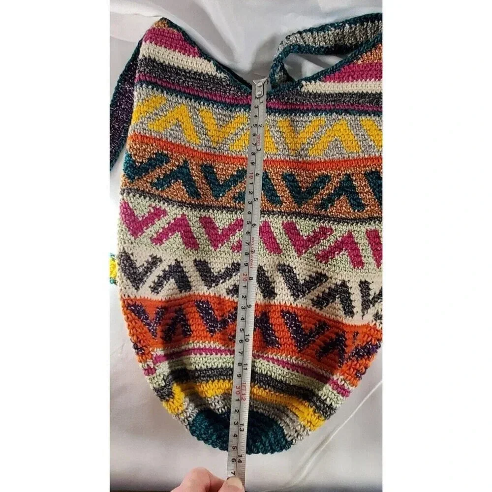 Bamboo Trading Company Cotton Woven Boho Bucket Bag geometric purse Hippie